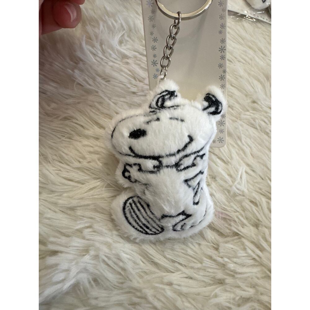 Snoopy Peanuts  plush keychain bag charm dancing Snoopy with black lines - Picture 3 of 4